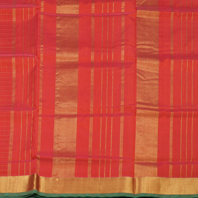 Hayagrivas Handloom Silk Cotton Saree in Majestic Orange SWBE809C7-5