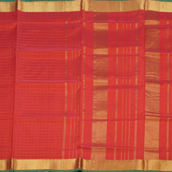 Hayagrivas Handloom Silk Cotton Saree in Majestic Orange SWBE809C7-5
