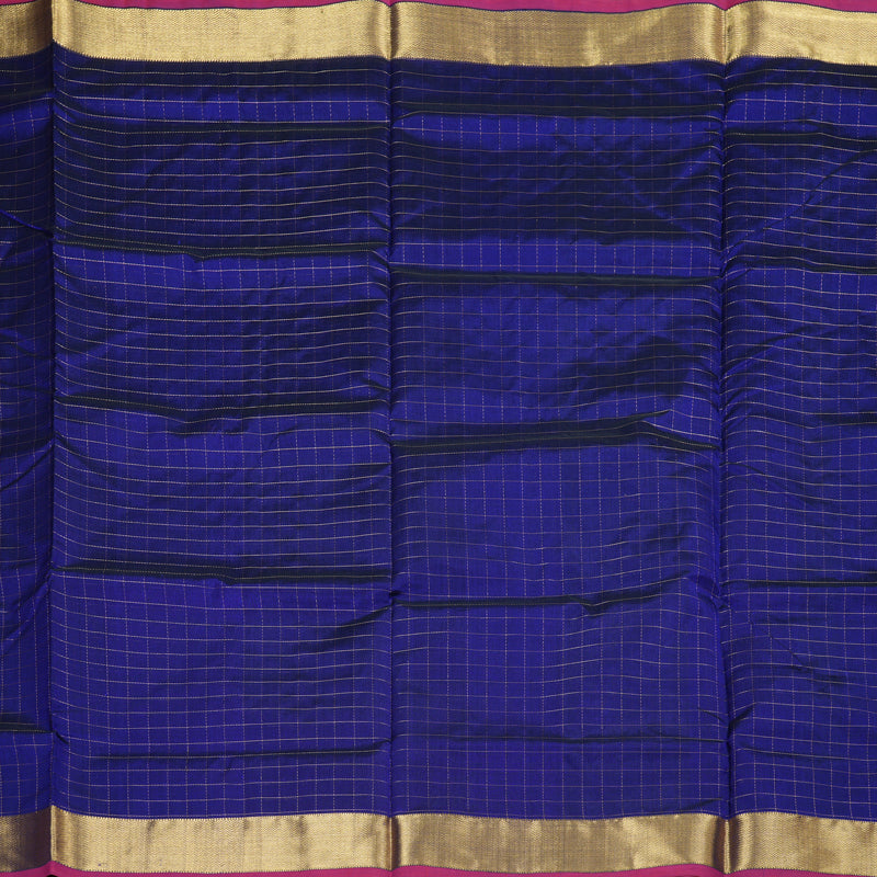 Hayagrivas Handloom Silk Cotton Saree in Luxurious Blue SWBE809C7-8