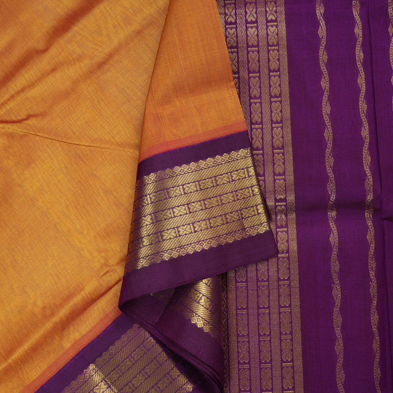 Hayagrivas Handloom Silk Cotton Saree in Magical Honey Mustard SWBE809C8-3