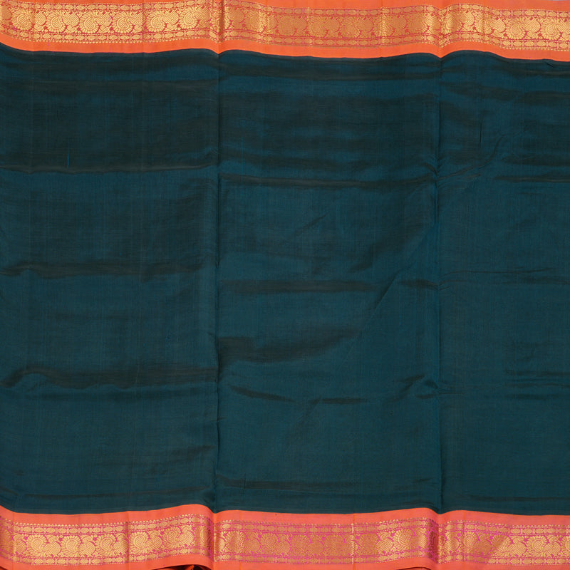 Hayagrivas Handloom Silk Cotton Saree in Elegant Bottle Green SWBE809C8-4
