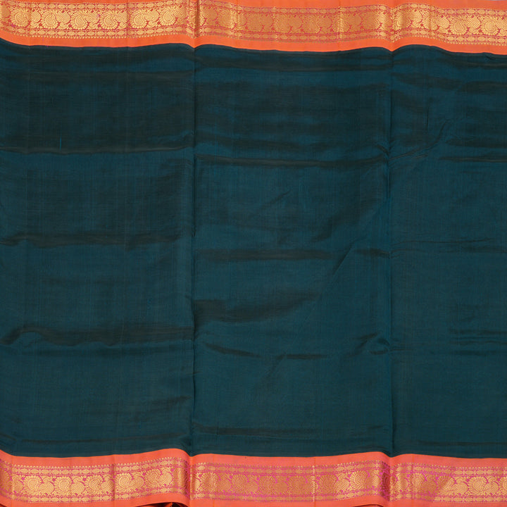 Hayagrivas Handloom Silk Cotton Saree in Elegant Bottle Green SWBE809C8-4