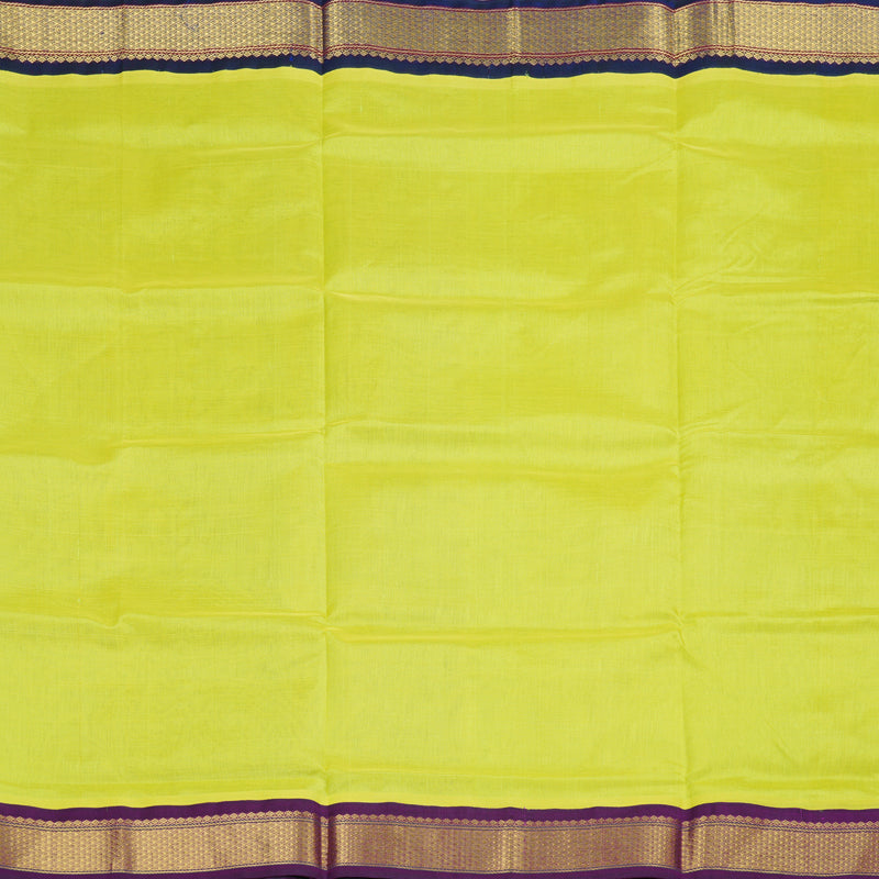 Hayagrivas Handloom Silk Cotton Saree in Captivating Lemon Yellow SWBE809C8-5