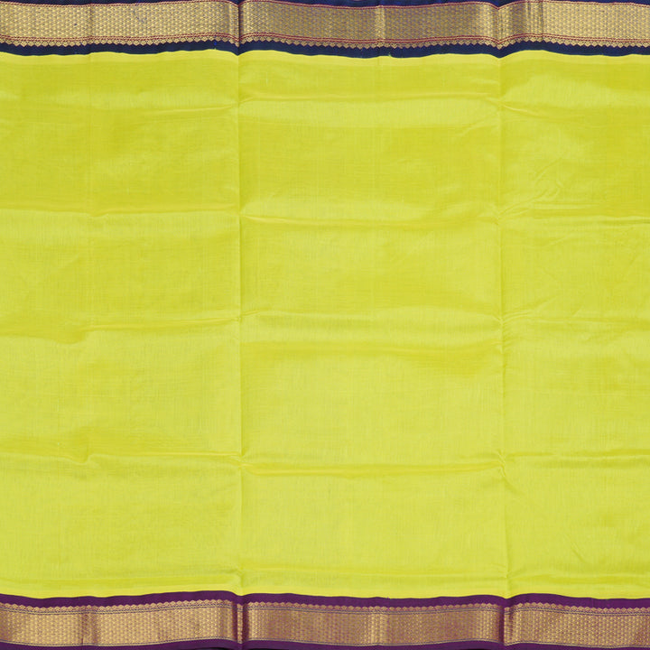 Hayagrivas Handloom Silk Cotton Saree in Captivating Lemon Yellow SWBE809C8-5