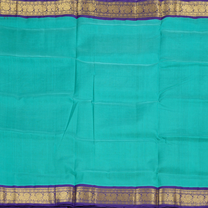 Hayagrivas Handloom Silk Cotton Saree in Emerald Blue SWBE809C8-6