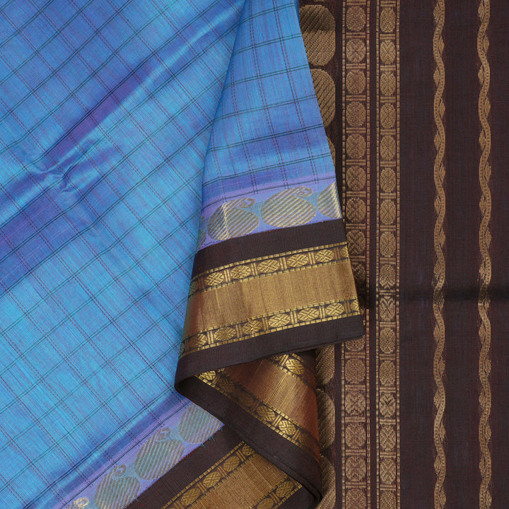 Hayagrivas Handloom Silk Cotton Saree in Ethereal Sky Blue SWBE809C9-1