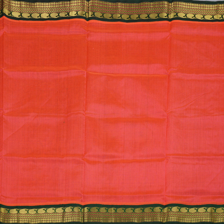 Hayagrivas Handloom Silk Cotton Saree in Ravishing Orange SWBE809C9-2