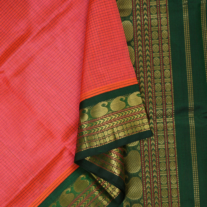 Hayagrivas Handloom Silk Cotton Saree in Ravishing Orange SWBE809C9-2