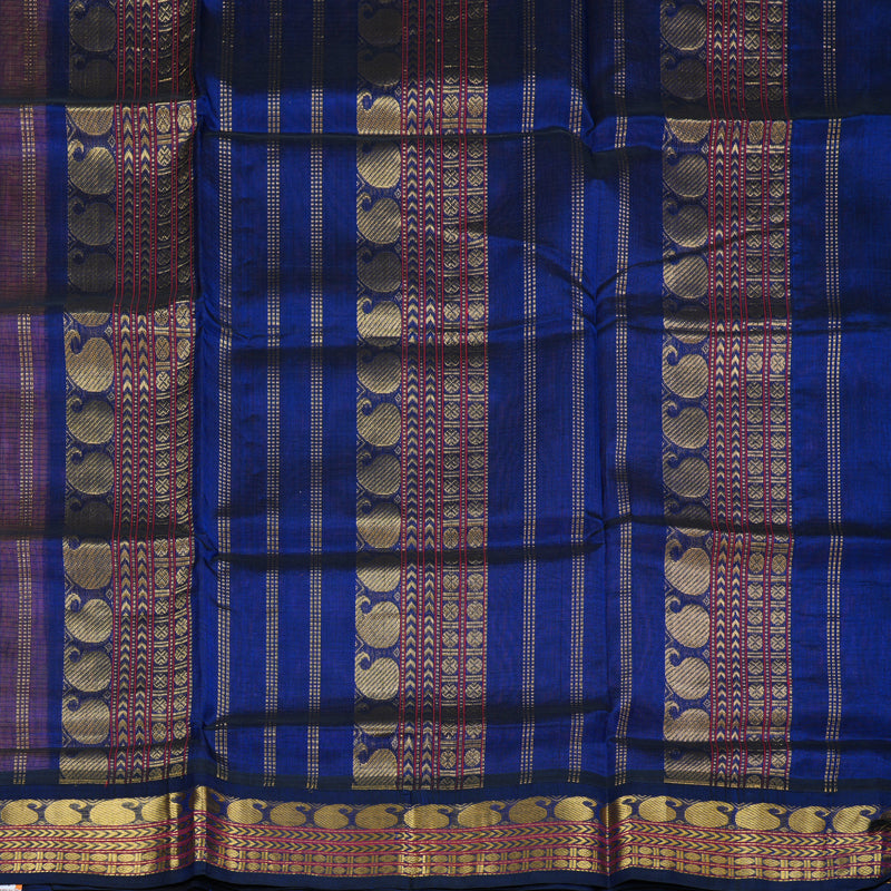 Hayagrivas Handloom Silk Cotton Saree in Luxurious Dual Tone (Pink with Yellow) SWBE809C9-3