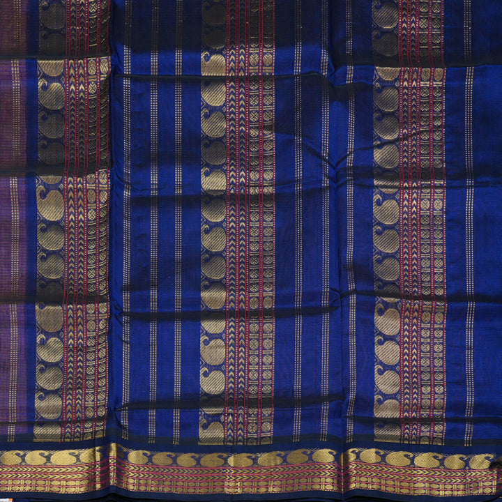 Hayagrivas Handloom Silk Cotton Saree in Luxurious Dual Tone (Pink with Yellow) SWBE809C9-3