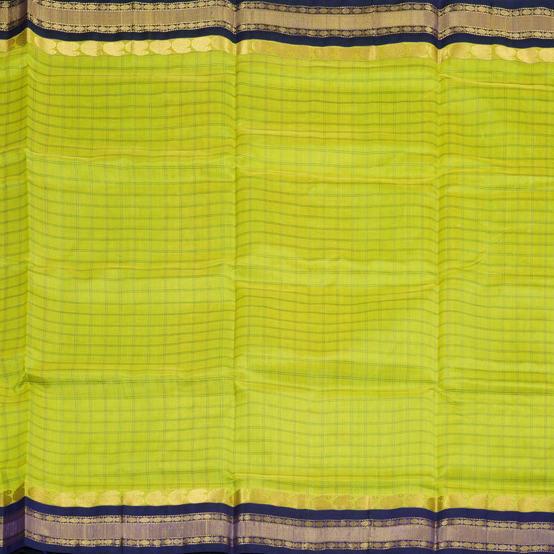 Hayagrivas Handloom Silk Cotton Saree in a Stunning Lime Green Colour SWBE809C9-5