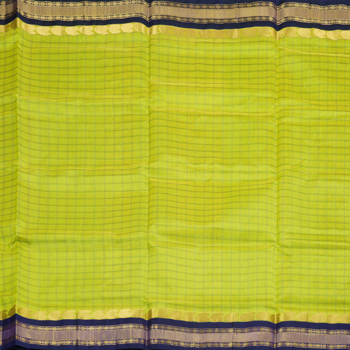 Hayagrivas Handloom Silk Cotton Saree in a Stunning Lime Green Colour SWBE809C9-5