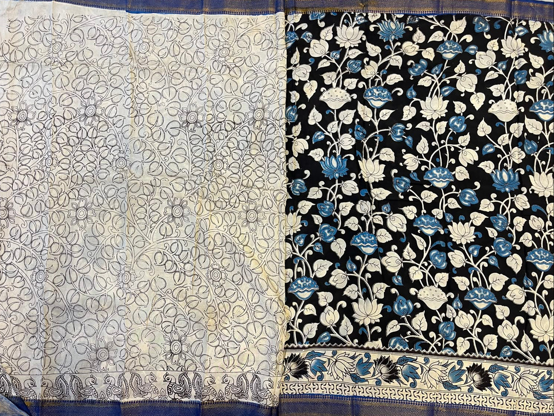 Hayagrivas Sandal & Black Kalamkari Sarees
