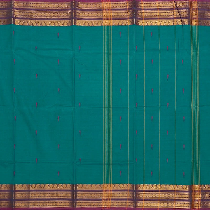 Hayagrivas Teal Handloom Chettinad Cotton Saree SSKBF86F1-5