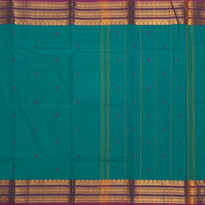 Hayagrivas Teal Handloom Chettinad Cotton Saree SSKBF86F1-5