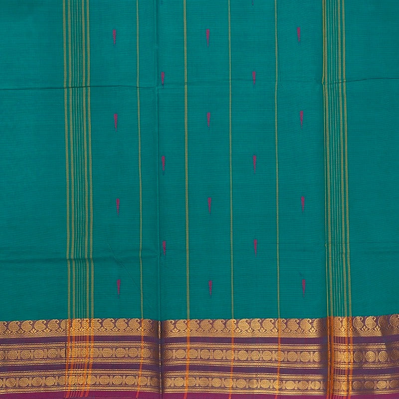 Hayagrivas Teal Handloom Chettinad Cotton Saree SSKBF86F1-5