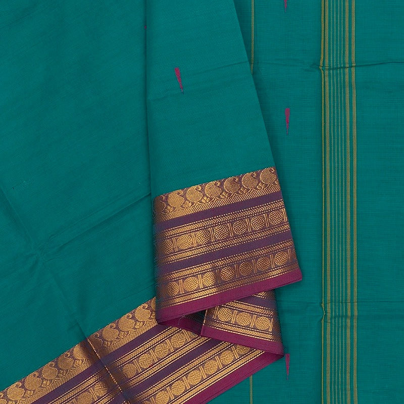 Hayagrivas Teal Handloom Chettinad Cotton Saree SSKBF86F1-5