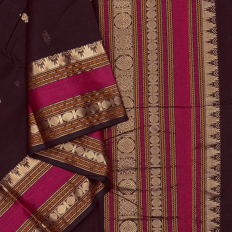 Hayagrivas Deep Nagapazham Handloom Kanchi Cotton Saree SSCBF66E5-9