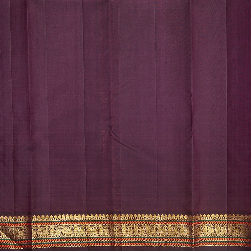 Hayagrivas Handloom Rani Pink Kanjivaram Silk Saree with Plum Purple Border KBF357F2-1