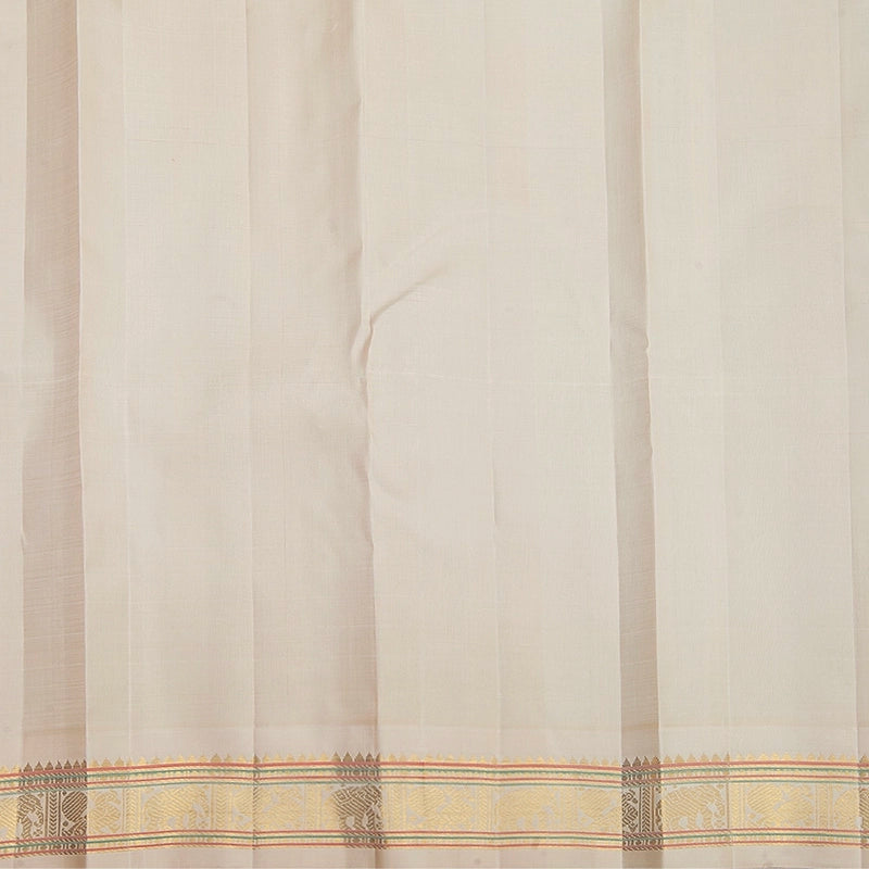 Hayagrivas Handloom Bottle Green Kanjivaram Silk Saree with Half-White Border KBF360F10-1