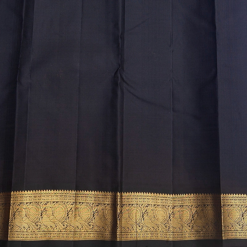 Hayagrivas Handloom Lilac Kanjivaram Silk Saree with Black Border KBF377F6-1