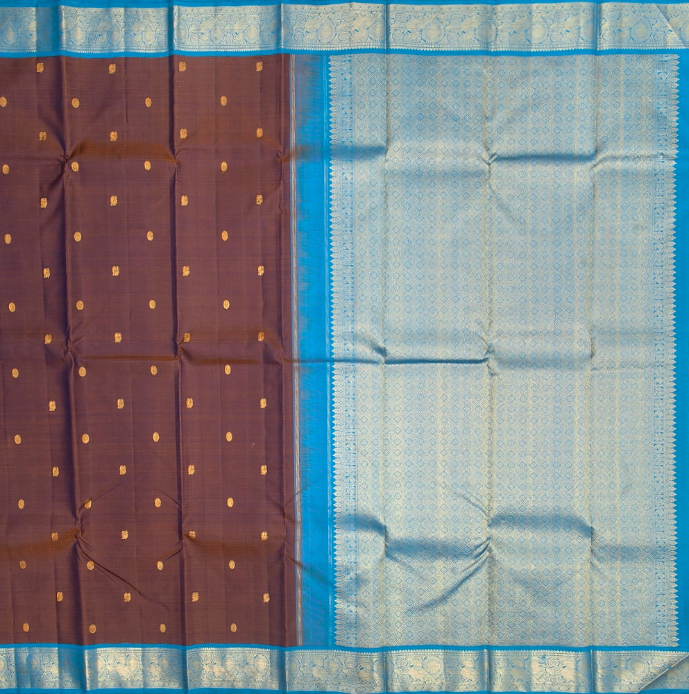 Hayagrivas Handloom Dual Tone (Brown & Purple) Kanjivaram Silk Saree KBF254E3-1