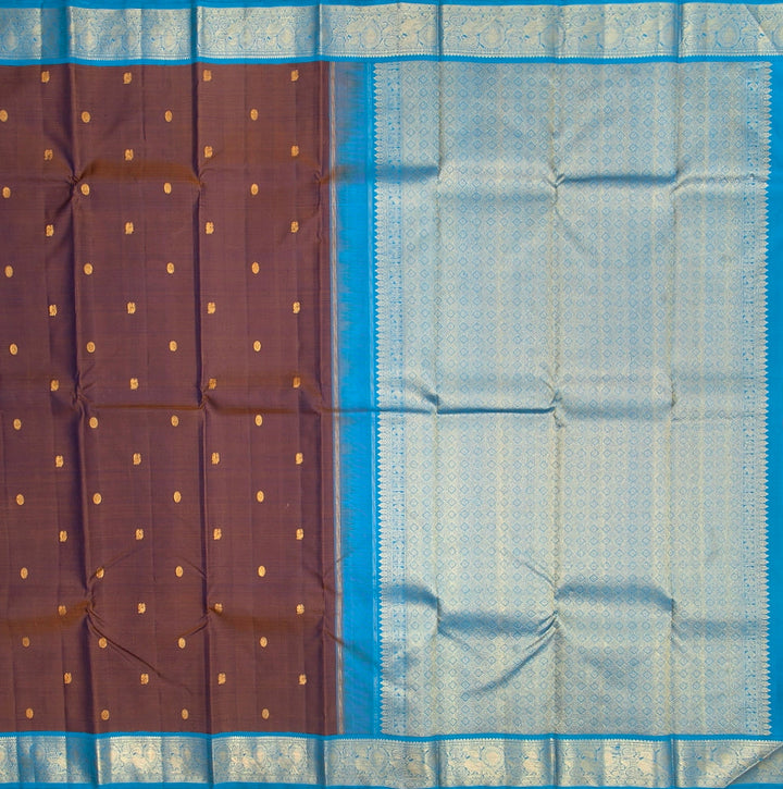 Hayagrivas Handloom Dual Tone (Brown & Purple) Kanjivaram Silk Saree KBF254E3-1