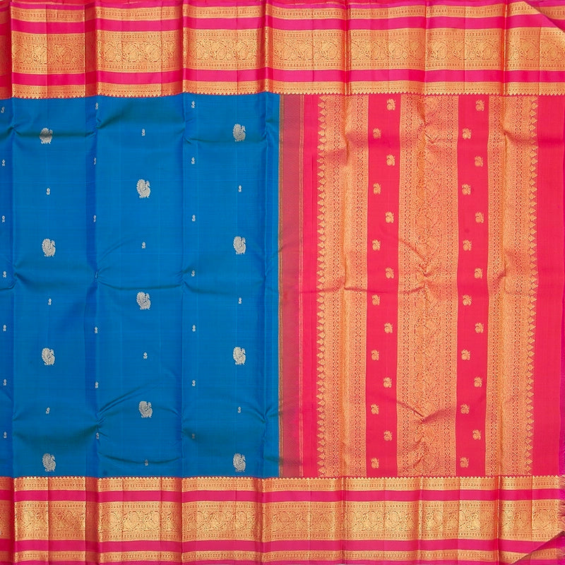 Hayagrivas Handloom Mayilkazhuthu Kanjivaram Silk Saree with Pink Border KBF235E1-1