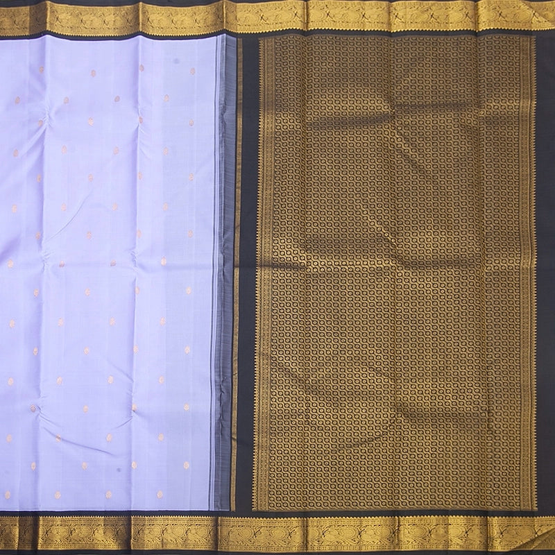 Hayagrivas Handloom Lilac Kanjivaram Silk Saree with Black Border KBF377F6-1