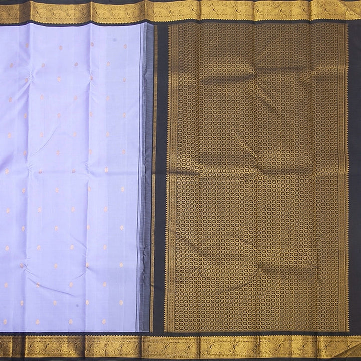 Hayagrivas Handloom Lilac Kanjivaram Silk Saree with Black Border KBF377F6-1