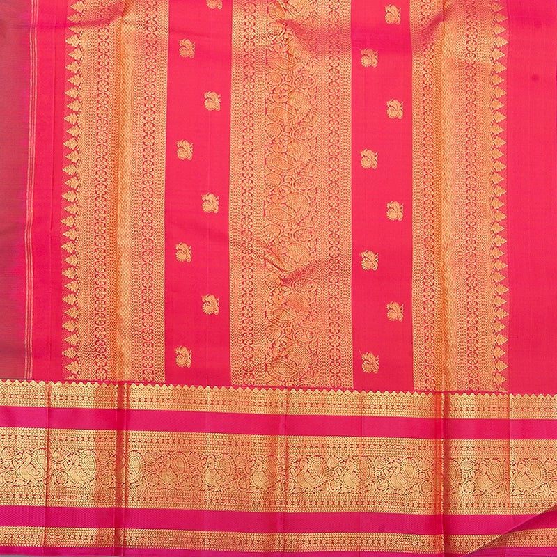 Hayagrivas Handloom Mayilkazhuthu Kanjivaram Silk Saree with Pink Border KBF235E1-1
