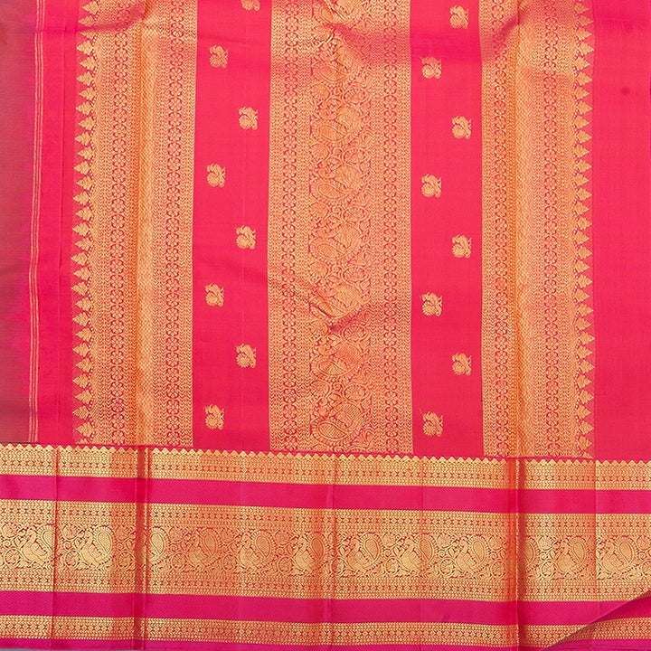 Hayagrivas Handloom Mayilkazhuthu Kanjivaram Silk Saree with Pink Border KBF235E1-1