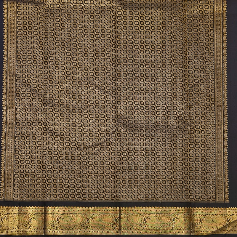 Hayagrivas Handloom Lilac Kanjivaram Silk Saree with Black Border KBF377F6-1