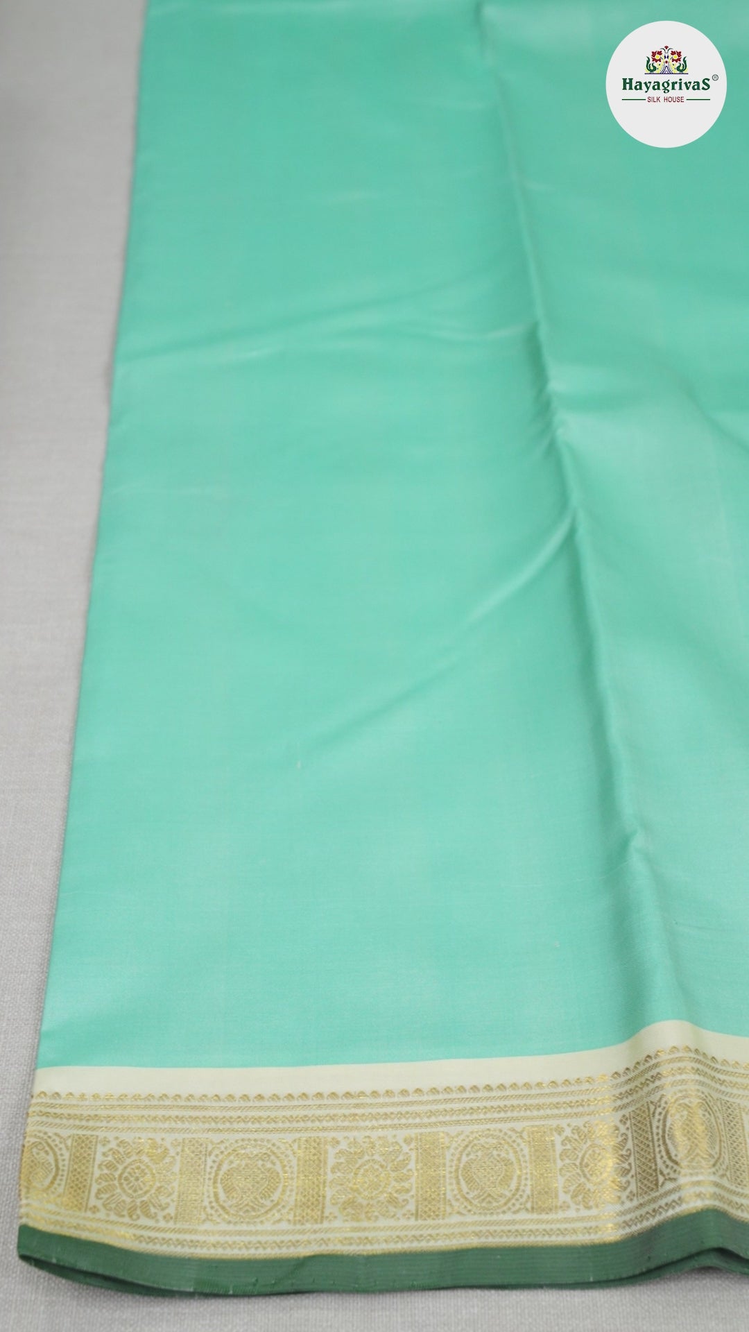 Hayagrivas Sea Blue Handloom Kanjivaram Silk Saree with Half White Border BBD1143K6-1