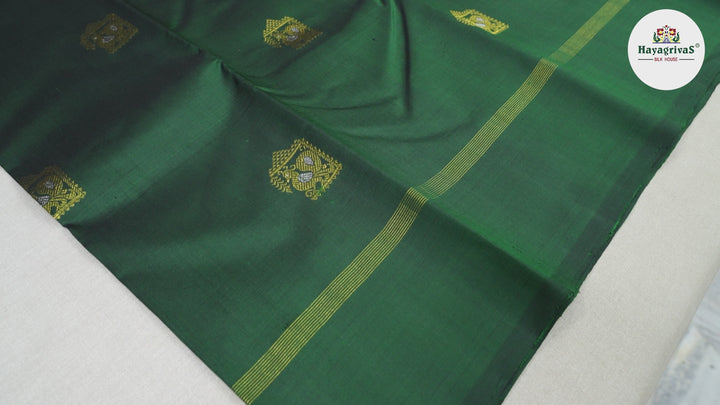 Hayagrivas Bottle Green Handloom Kanjivaram Silk Saree BBD1070K8-2