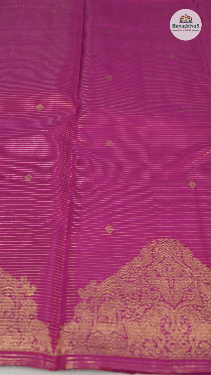 Hayagrivas Dark Pink Handloom Kanjivaram Silk Saree-BBD1341L2-2
