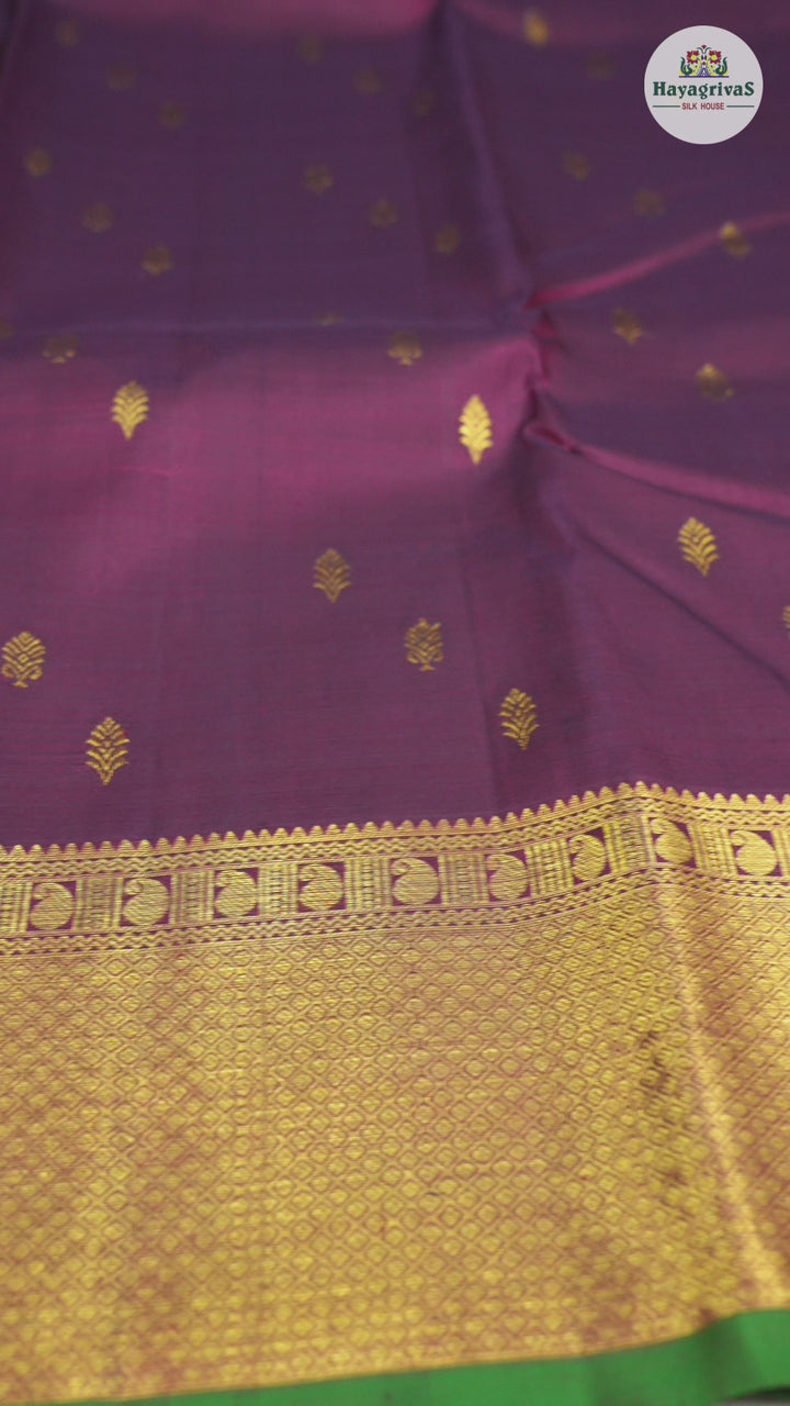 Hayagrivas Wine Maroon Handloom Kanjivaram Silk Saree BBD1445L4-1