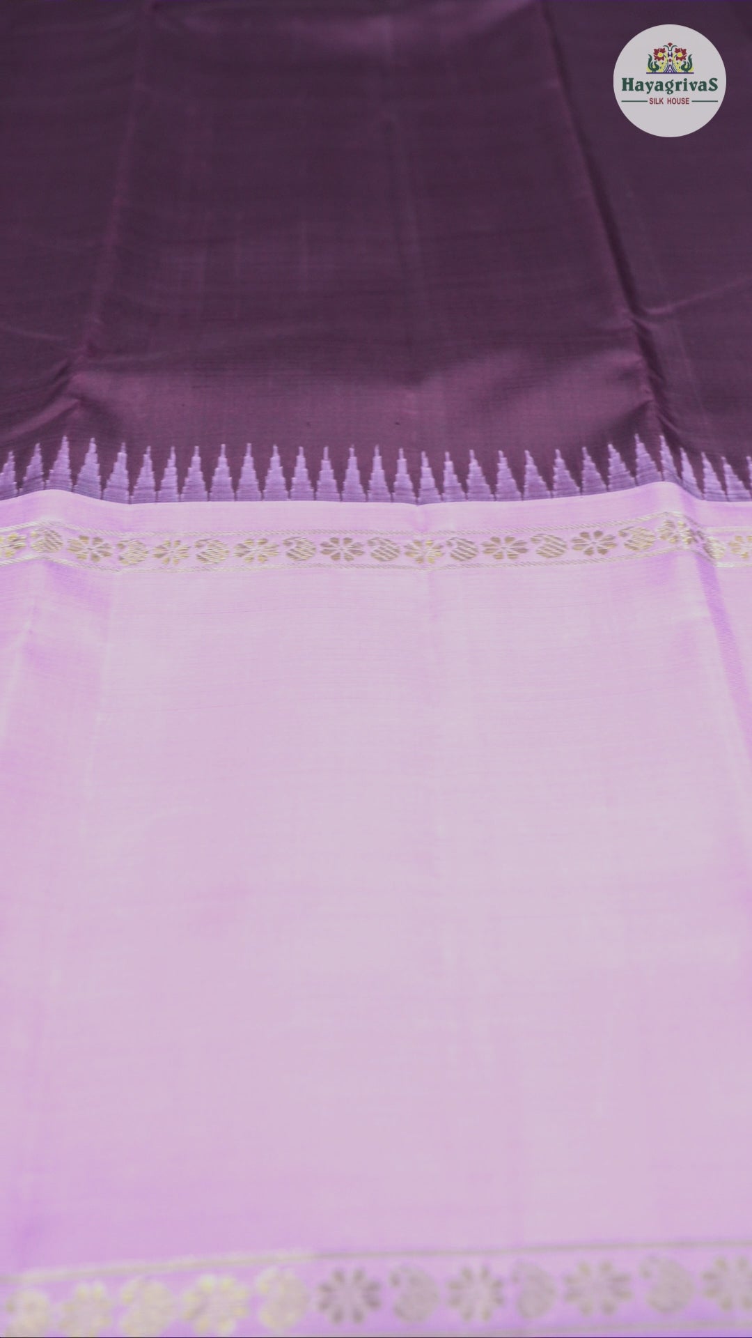 Hayagrivas Handloom Kanjivaram Silk Saree in Sophisticated Dark Brown KBD1837B15-1