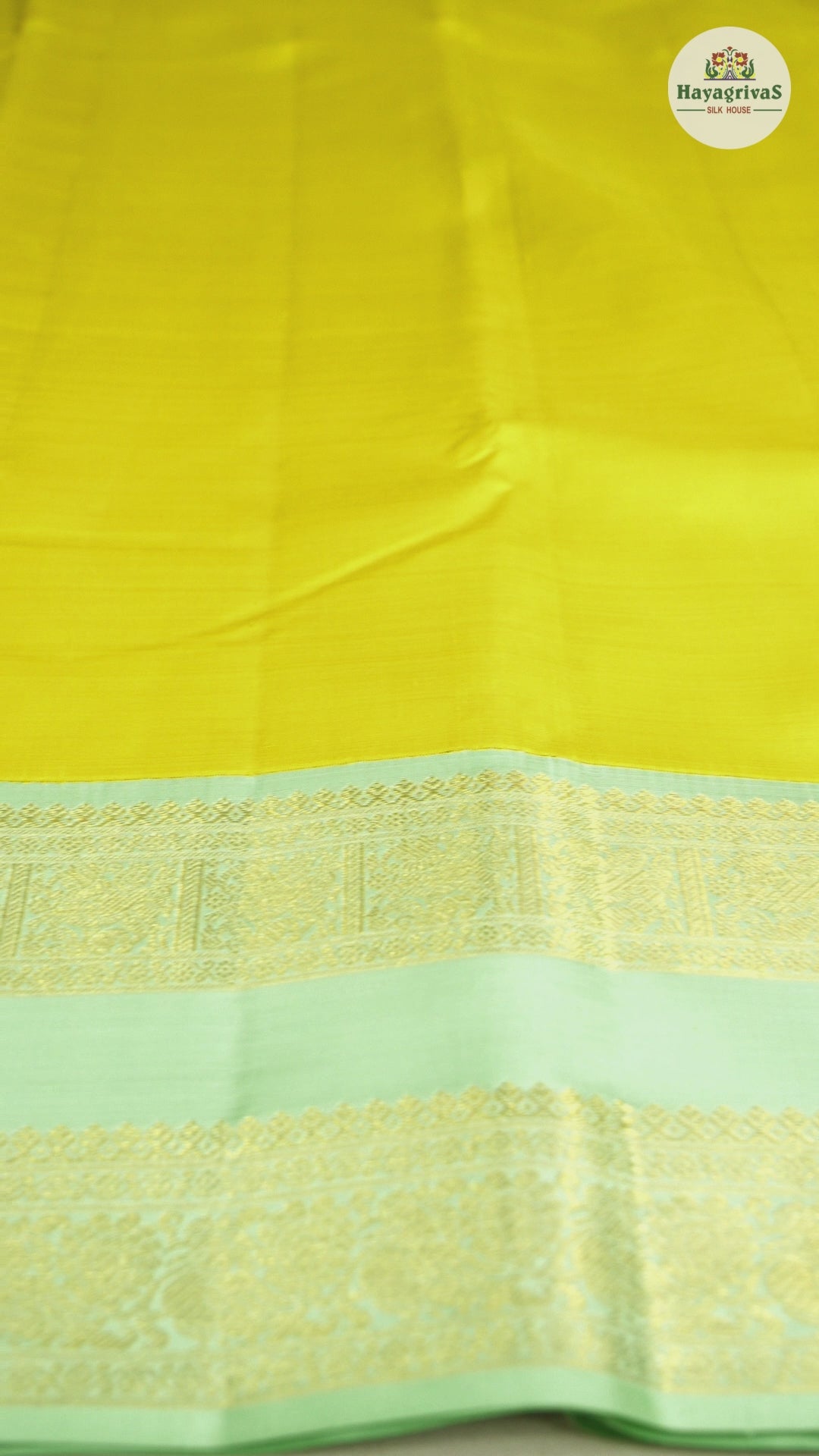 Hayagrivas Lemon Yellow Handloom Kanjivaram Silk Saree KBD1753A1-2