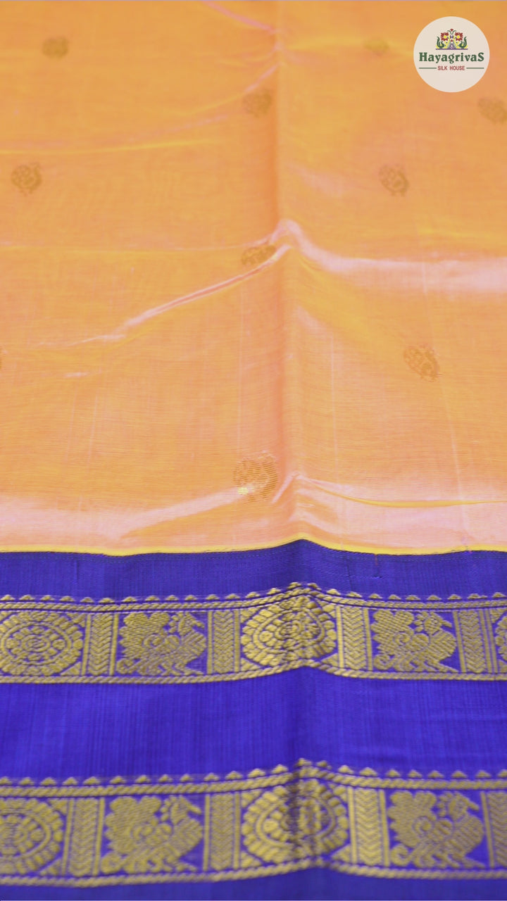 Hayagrivas Handloom Silk Cotton Saree in Splendid Dual Tone (Baby Pink with Yellow) KBD1950B1-2