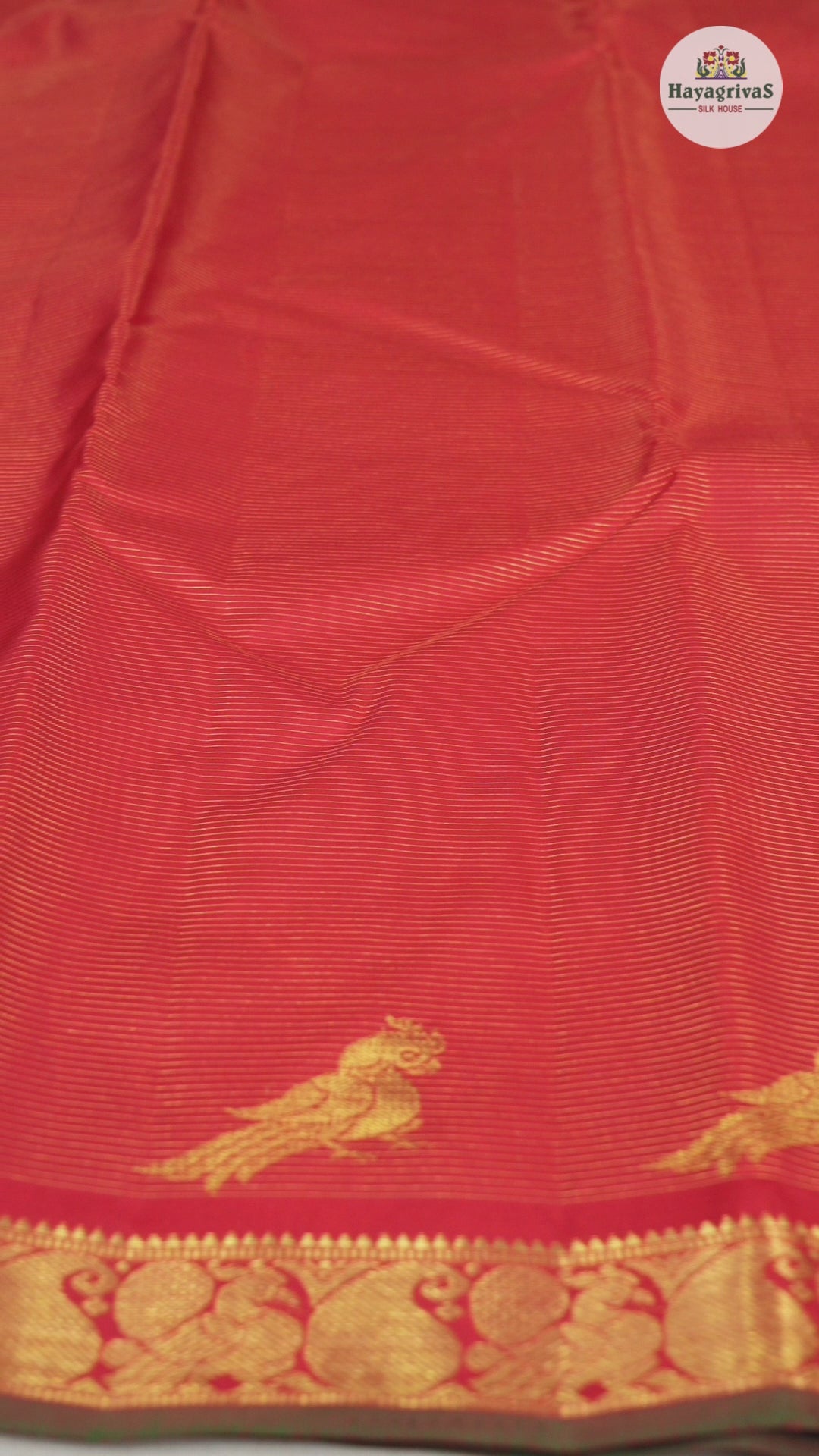 Hayagrivas Stunning Red Handloom Kanjivaram Silk Saree BBD1461L15-1