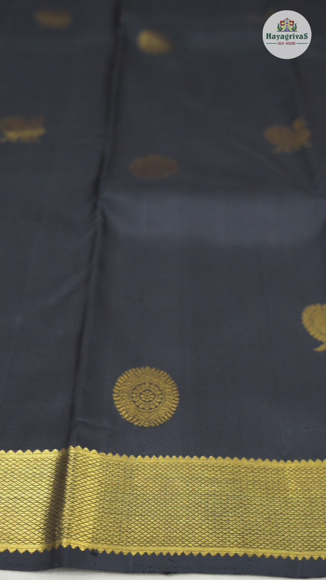 Hayagrivas Stunning Black Handloom Kanjivaram Silk Saree BBD510F3-3