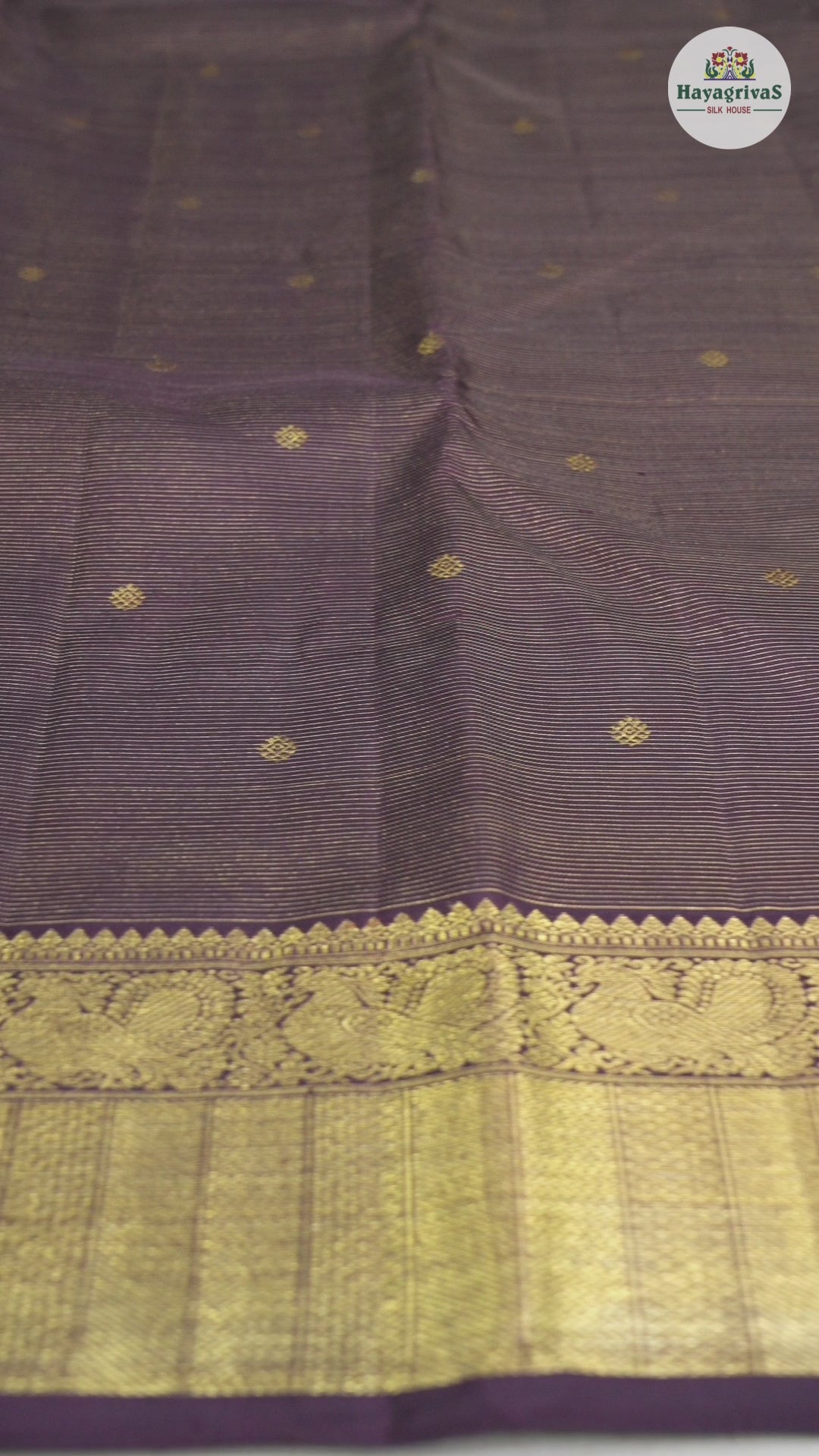 Hayagrivas Handloom Kanjivaram Silk Saree in Sophiticated Dark Brown KBD2006B4-1
