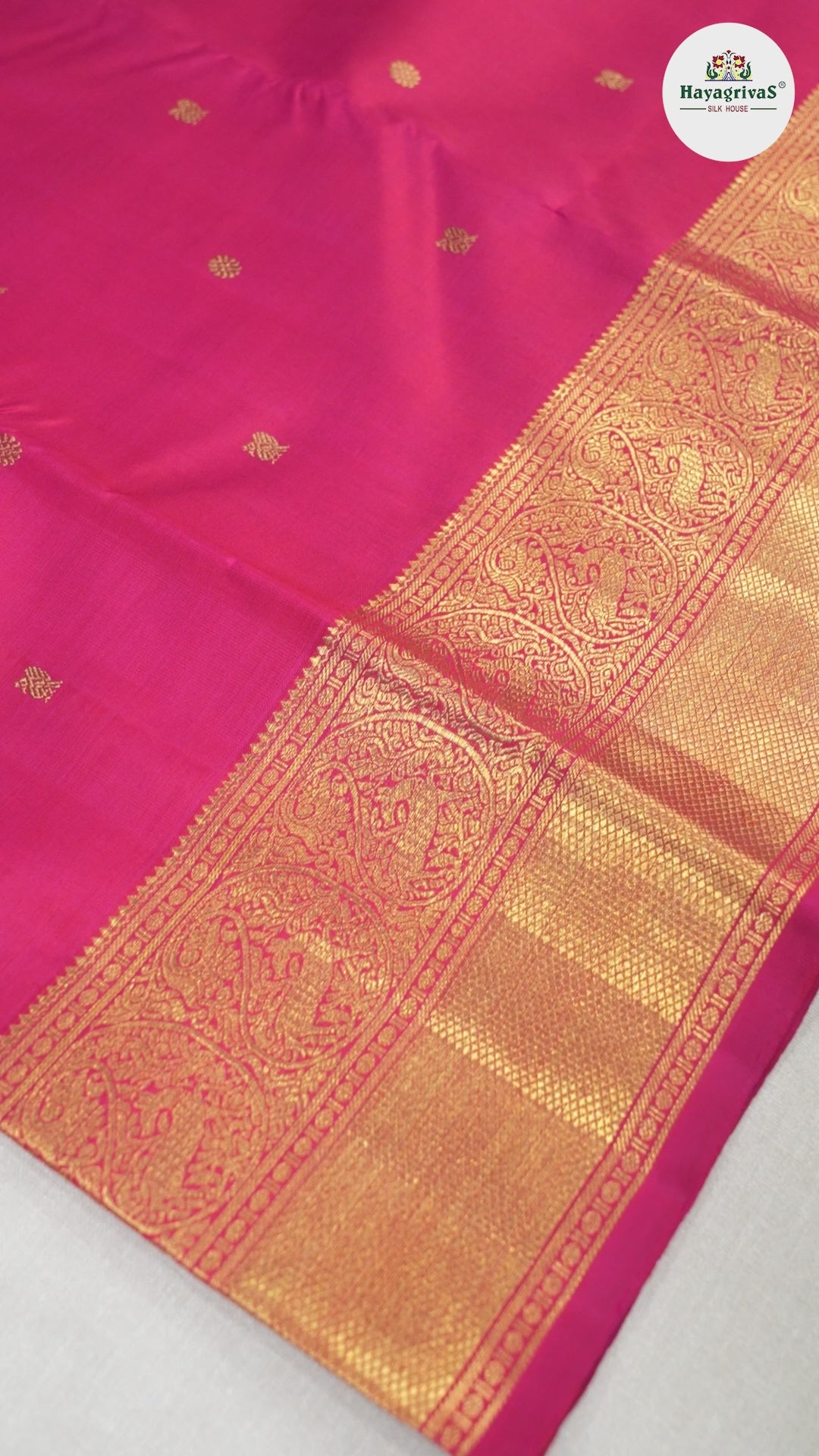 Hayagrivas Reddish Pink Handloom Kanjivaram Silk Saree BD465-SBS