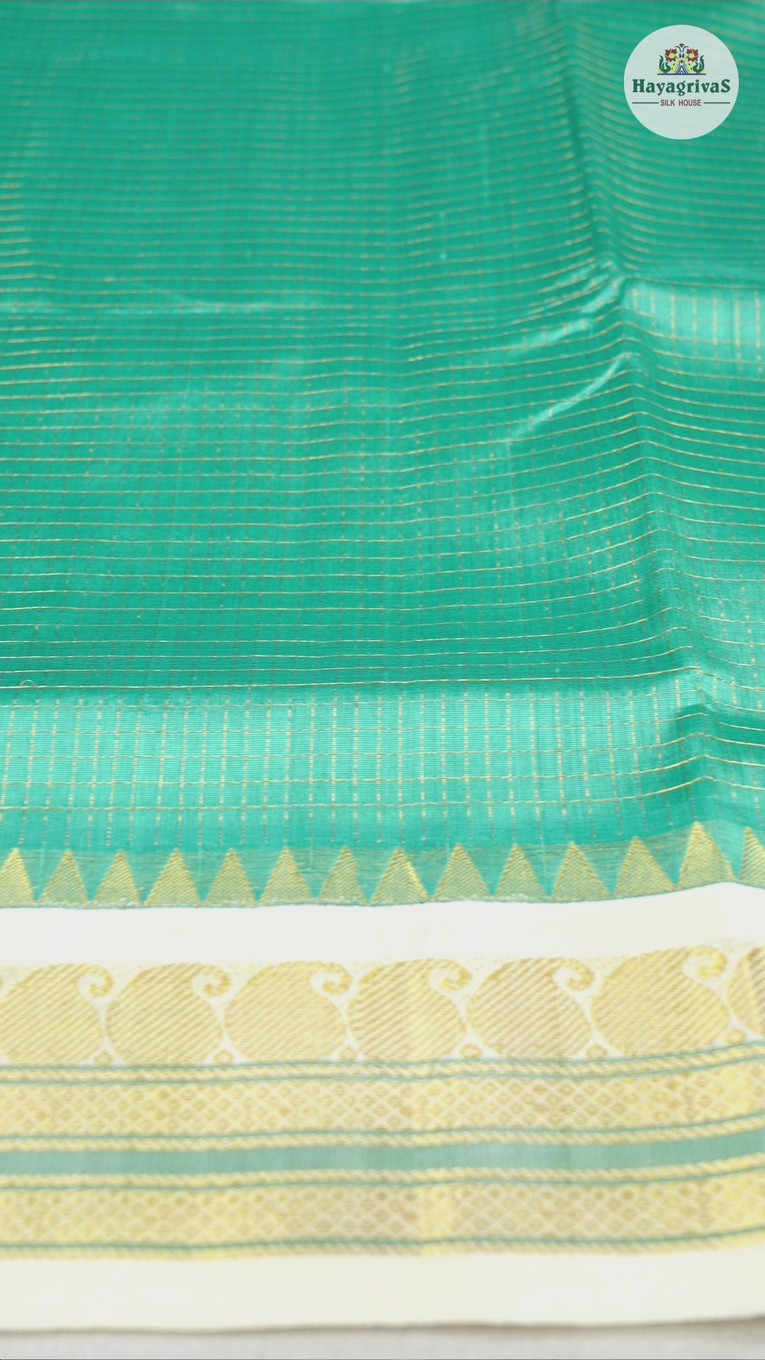 Hayagrivas Handloom Korvai Silk Cotton Saree in Mesmerizing Sea Green KBD2065C14-8