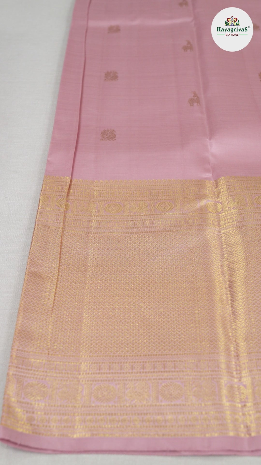 Hayagrivas Peach Pink Handloom Kanjivaram Silk Saree BBD1441L11-2