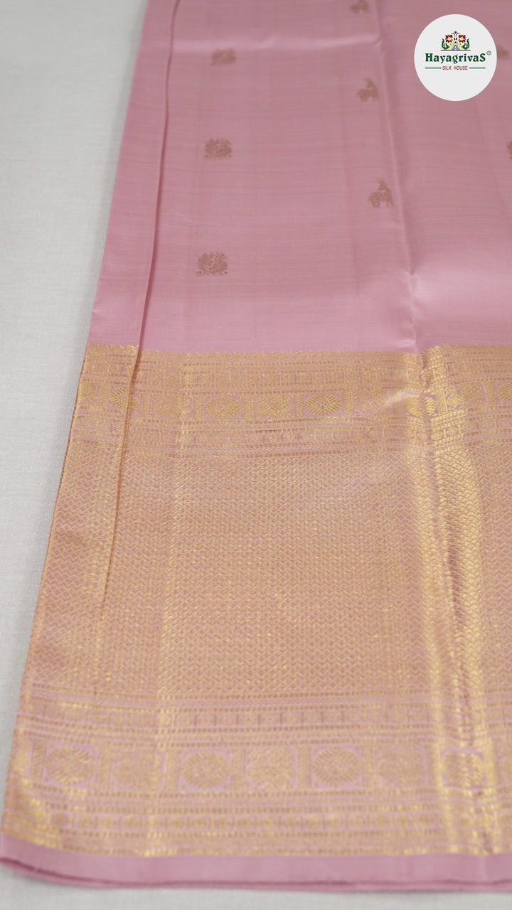 Hayagrivas Peach Pink Handloom Kanjivaram Silk Saree BBD1441L11-2