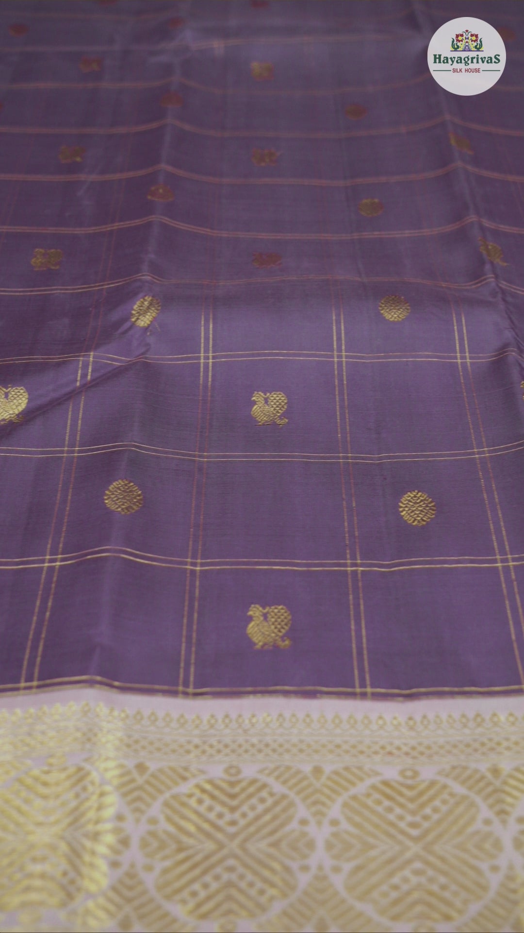 Hayagrivas Handloom Kanjivaram Silk Saree in Chic Ash Grey KBD1852B3-1