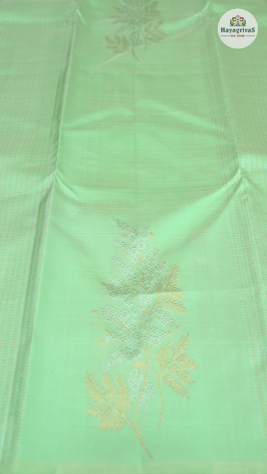 Hayagrivas Light Pastel Green Handloom Kanjivaram Silk Saree KBD1873B1-1