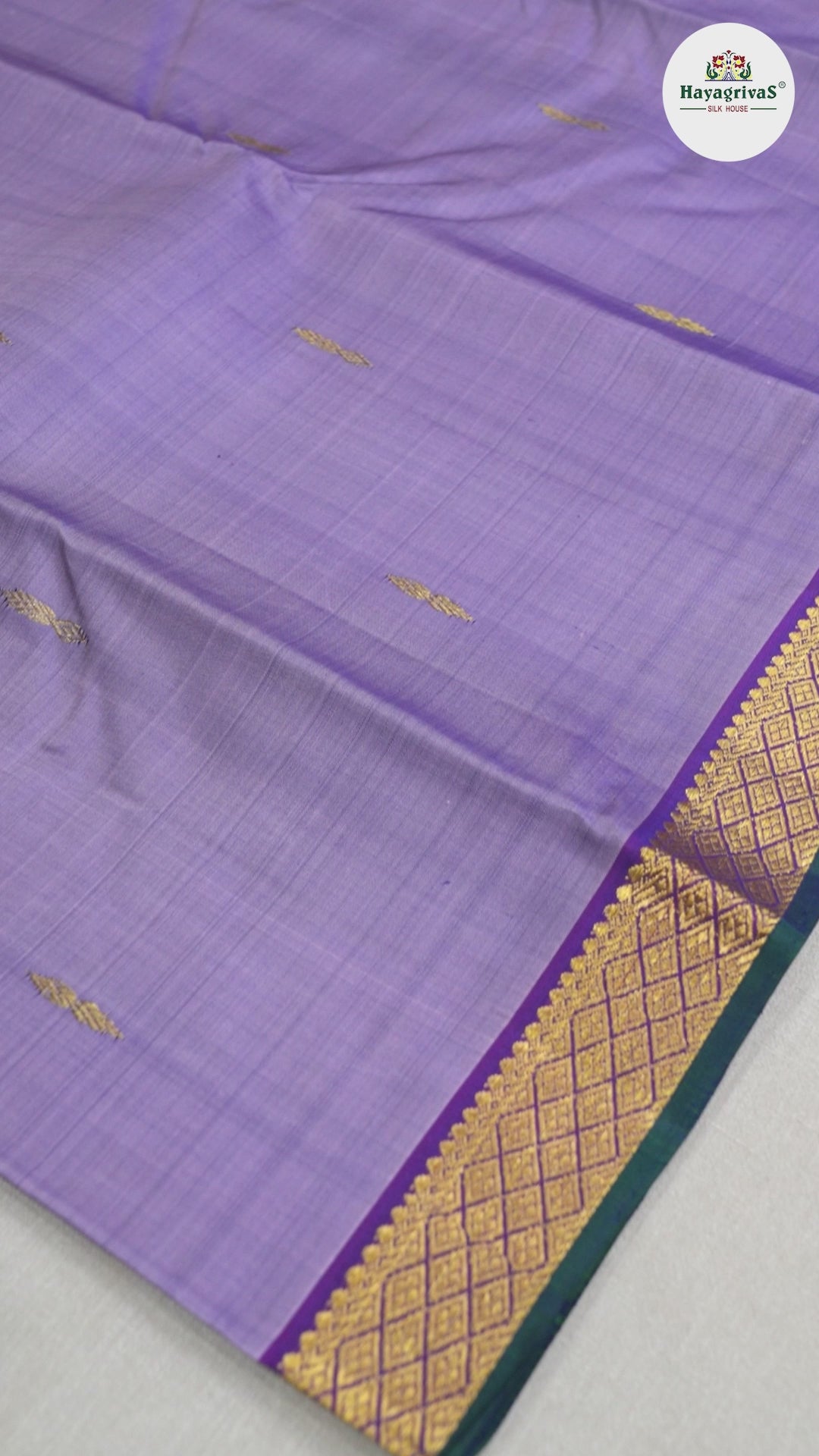 Hayagrivas Light Plum Purple Handloom Kanjivaram Silk Saree with Purple Border HBD4131L1-8